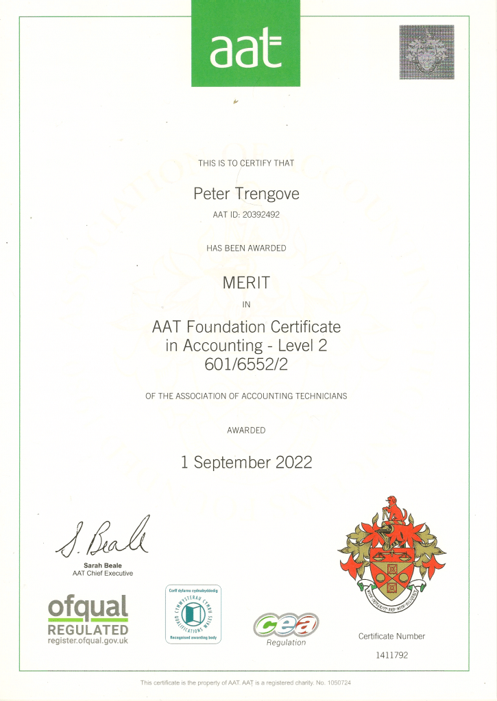 AAT level 2 certificate