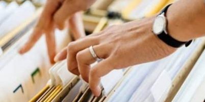 Filing away paperwork